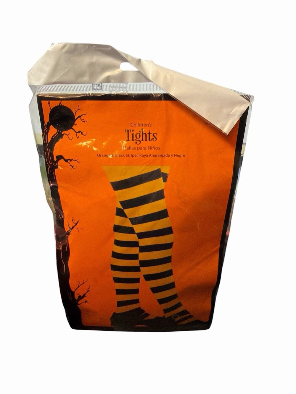 Kids Childrens Tights Halloween Plus Size Girls Fancy Dress Orange Striped New